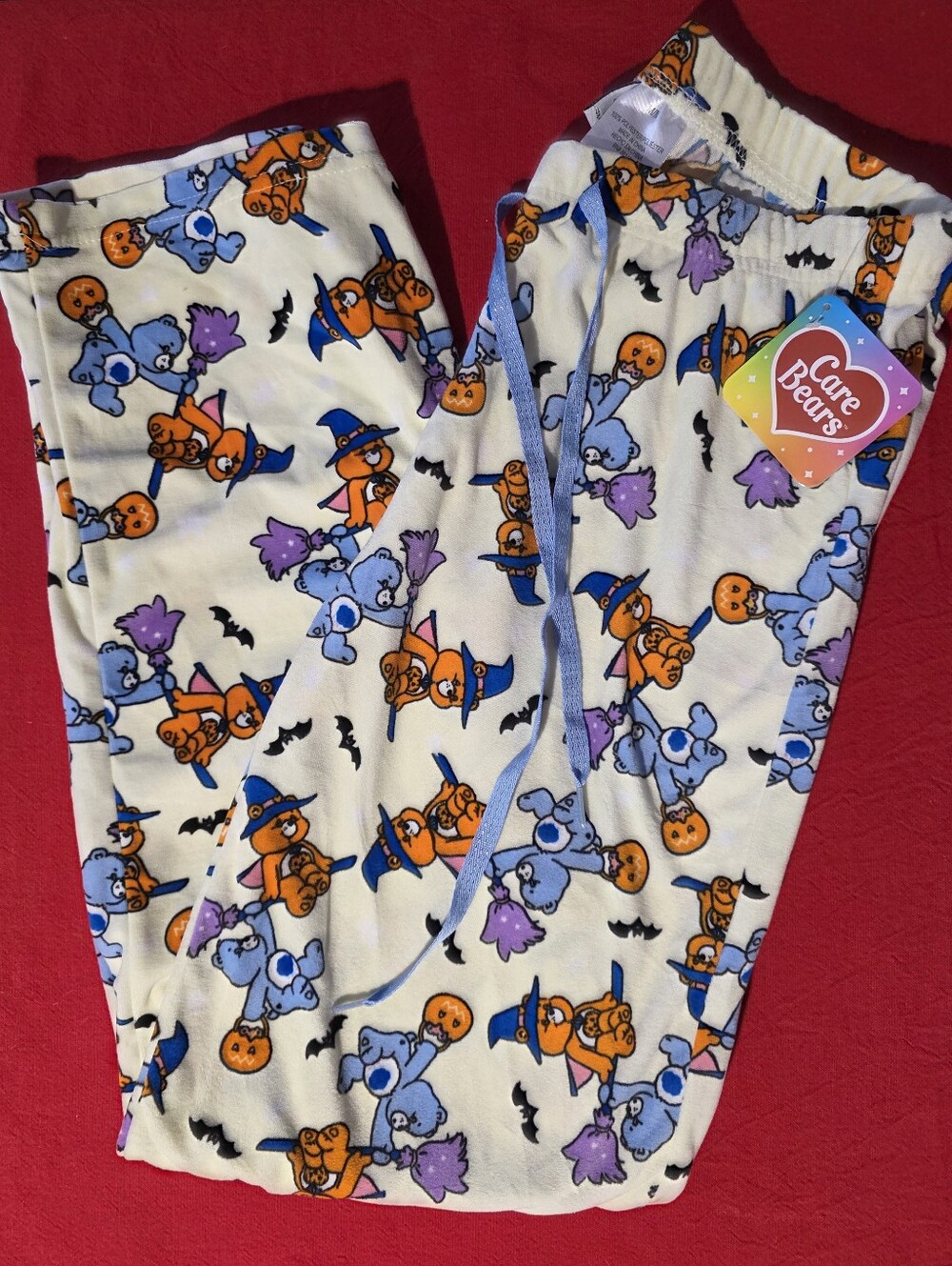 Care Bears Pajama Pants with Blue, Orange, Purple & Black Halloween Print